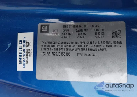 2018 Chevrolet Camaro 1Ss from USA, damaged, VIN 1G1FE1R79J0153195
